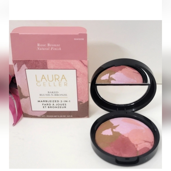LAURA GELLER BAKED BLUSH-N-BRONZE MARBLEIZED 2-in-1 ROSE BRONZE 0.3 oz New - Picture 2 of 5